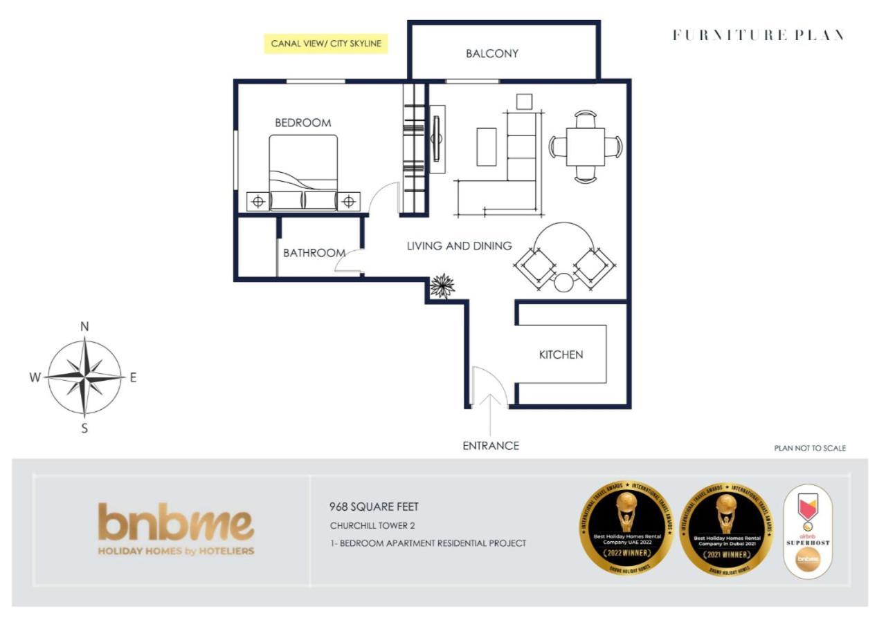 شقة Bnbme - Churchill Tower دبي المظهر الخارجي الصورة